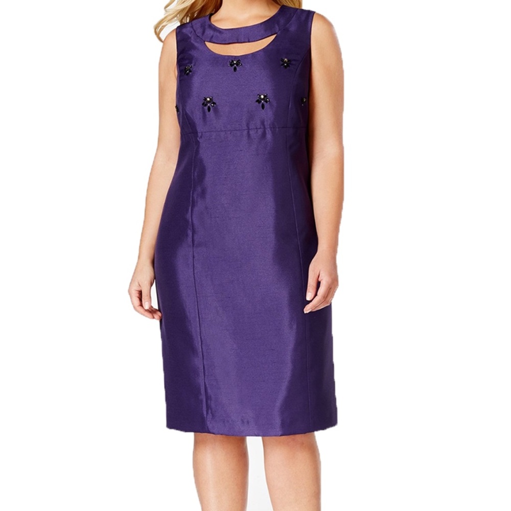 4/$25 Kasper Purple Bodycon Dress 2 Petite